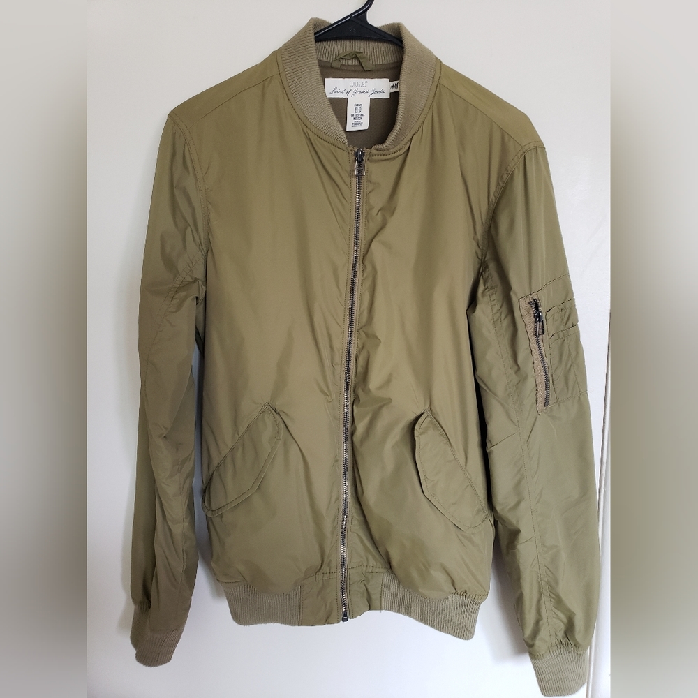 H&M Olive Bomber Jacket - Men's XS